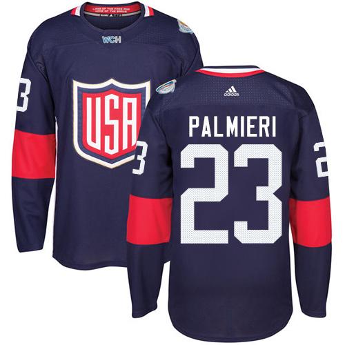 Team USA #23 Kyle Palmieri Navy Blue 2016 World Cup Stitched Youth NHL Jersey - Click Image to Close